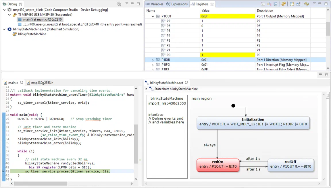 itemis CREATE integriert in Code Composer Studio