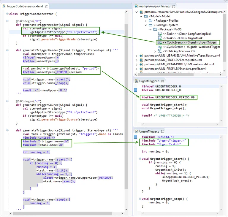 EA-Bridge Code-Generator-Snippet in Xtend