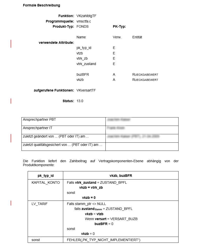 Funktionslogik in einem Microsoft Word-Dokument