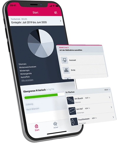 DELOS Landwirt-App Screen.